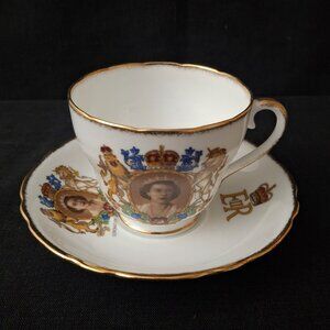 Queen Elizabeth II 1953 Coronation Bone China Tea Cup + Saucer Adderley England